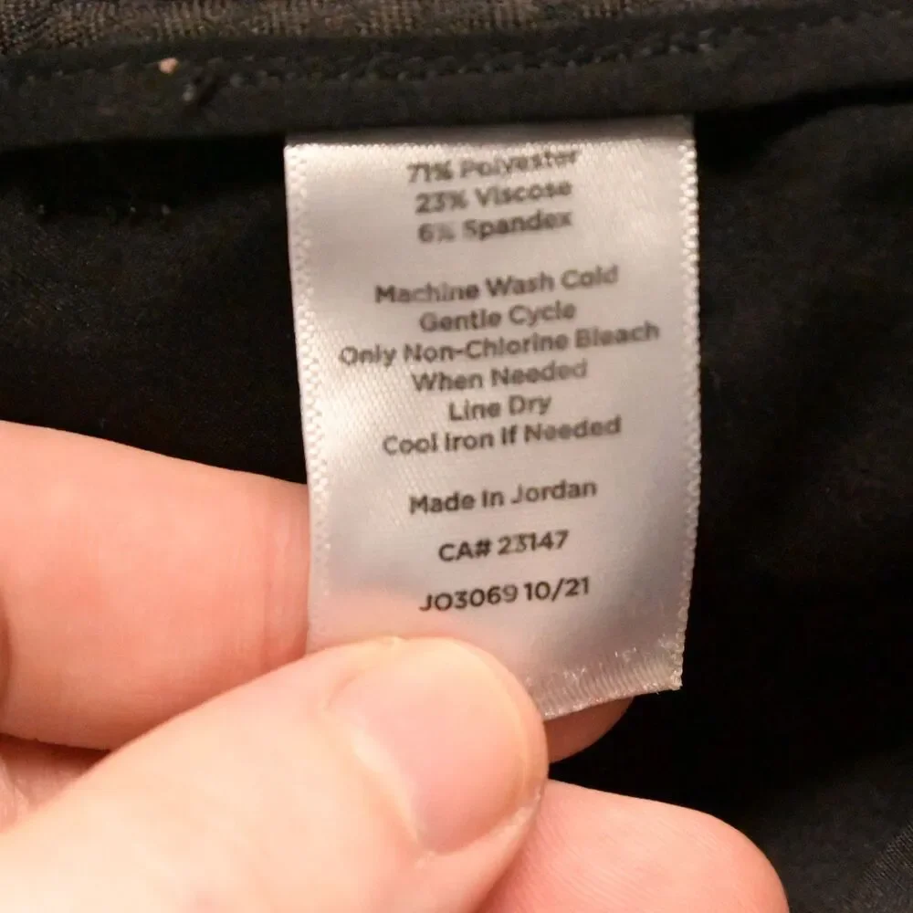 Talbots Womens 12p Petite 33x26 Black Hampshire High Rise Ankle‎ Pants